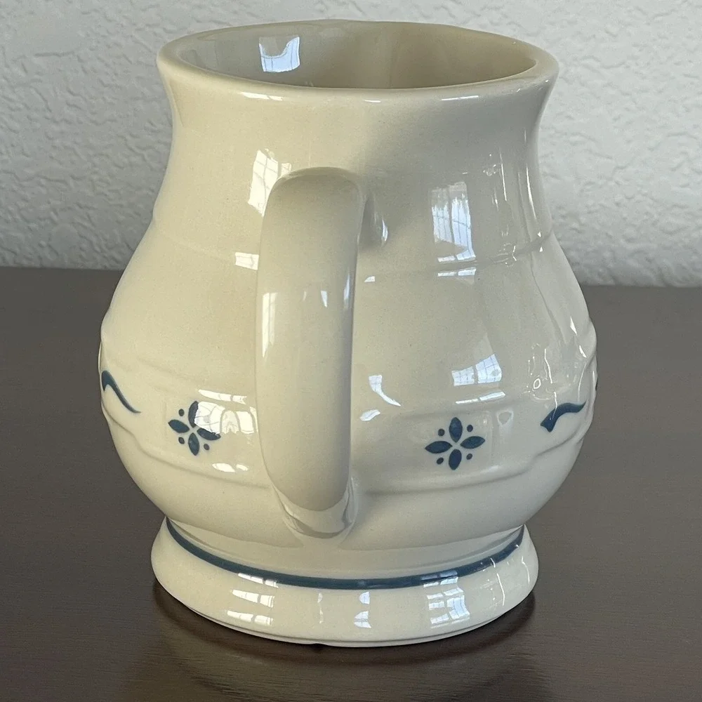 Longaberger Pottery Roseville Woven Traditions Classic‎ Blue Small Juice Pitcher